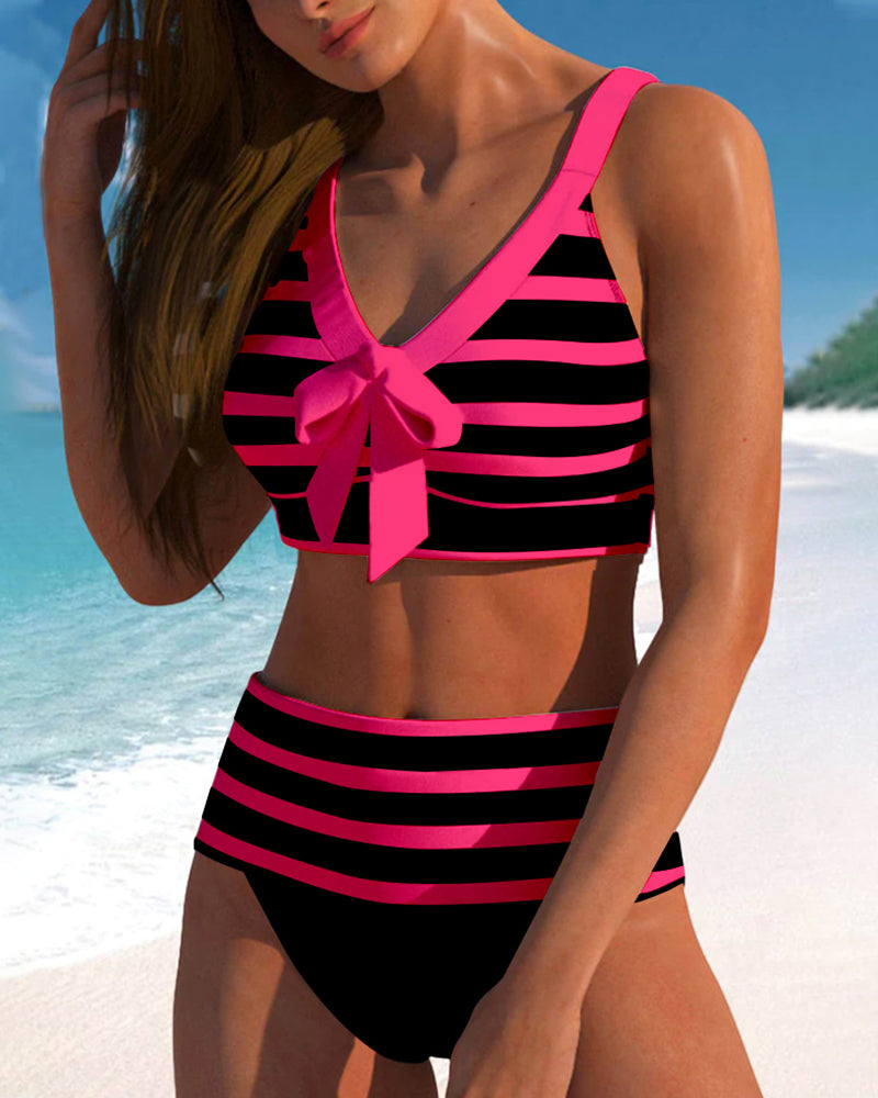 Van Laar® | Gestreepte bikini met hoge taille