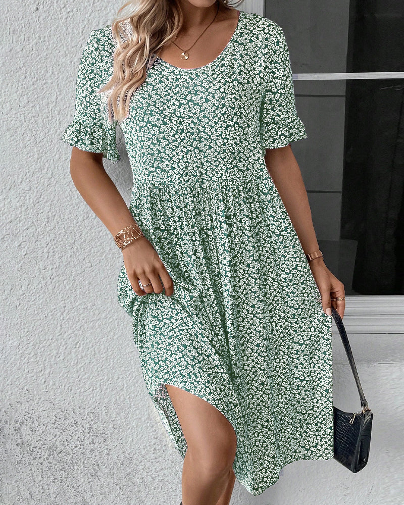 Van Laar™ | Elegante midi-jurk met bloemenprint