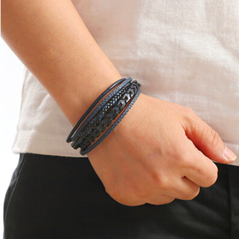 Van Laar - Leren Gevlochten Viking Armband