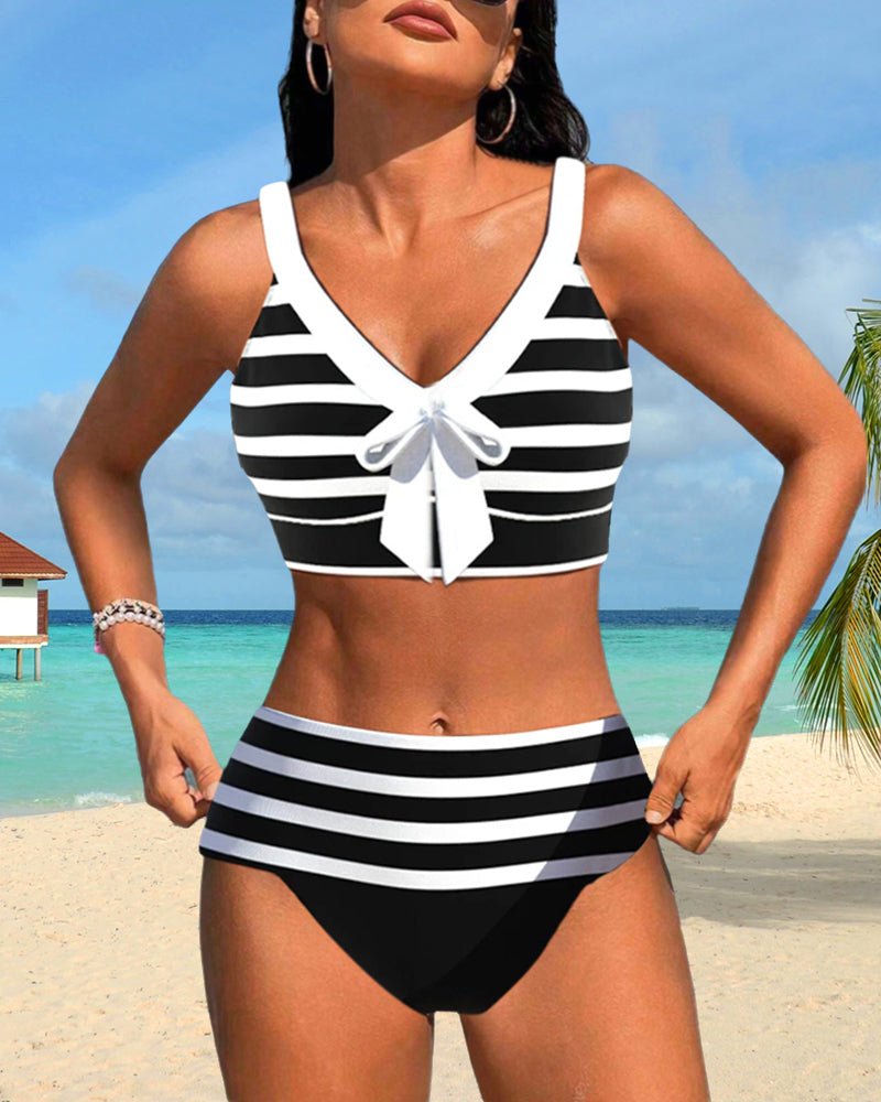 Van Laar® | Gestreepte bikini met hoge taille