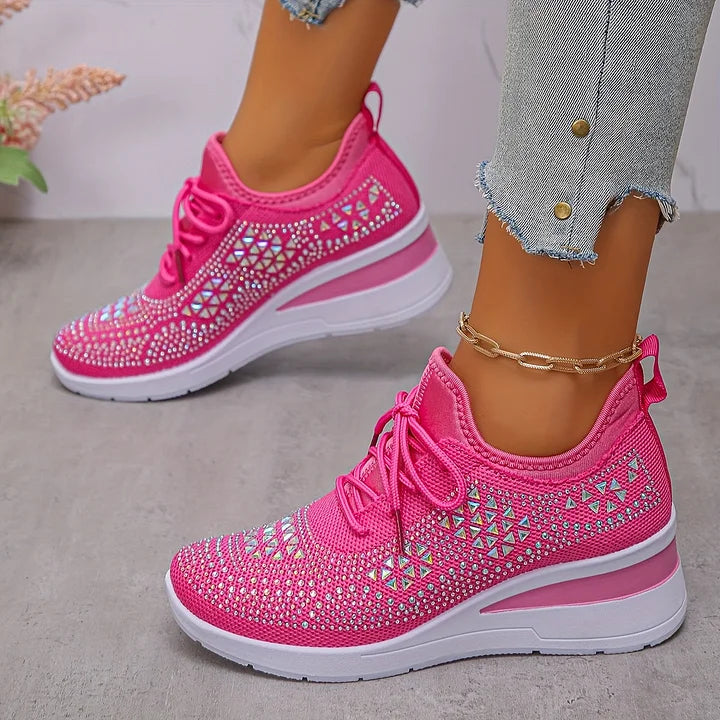 Giselle – Orthopedische sneakers met fonkelende strass-steentjes