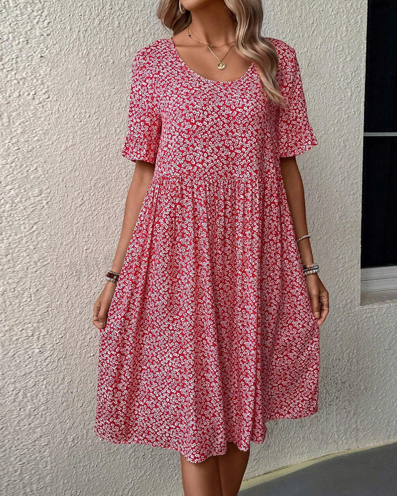 Van Laar™ | Elegante midi-jurk met bloemenprint