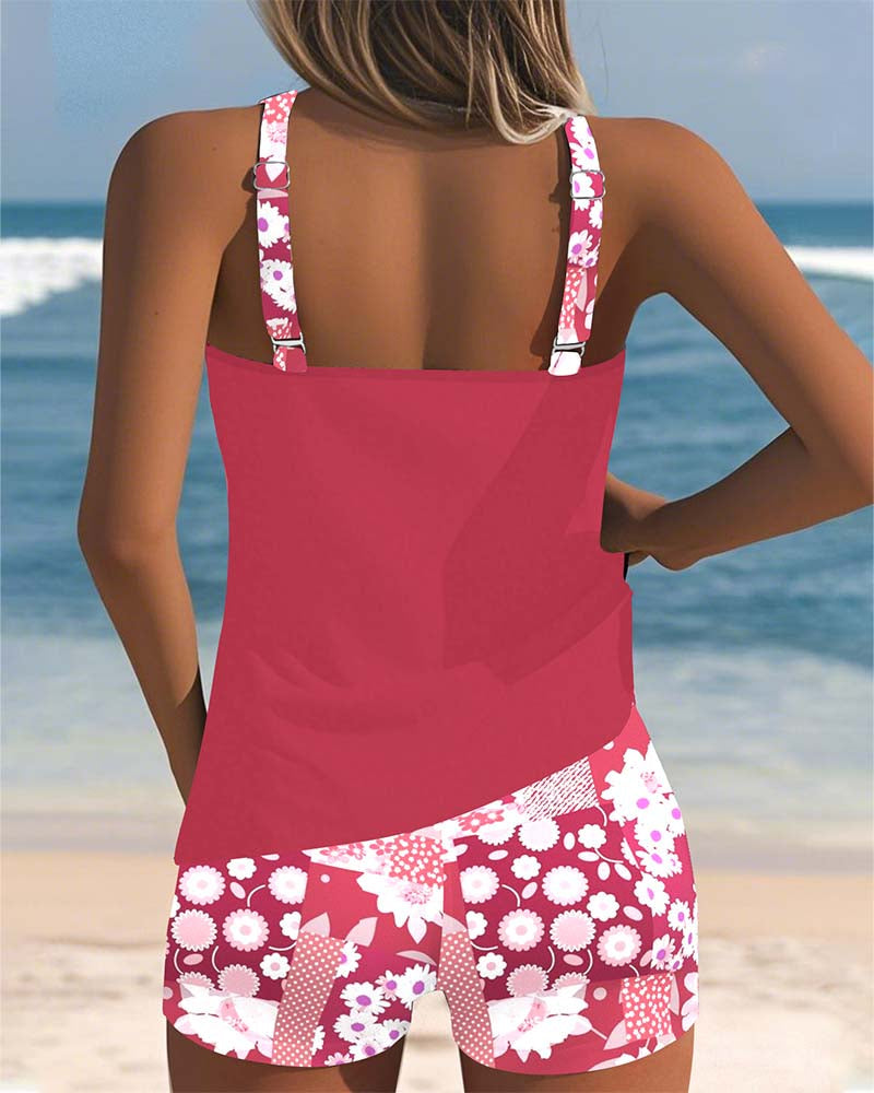 Van Laar | Tweedelig Badpak met Comfortabele Pasvorm en Bloemige Strandstijl
