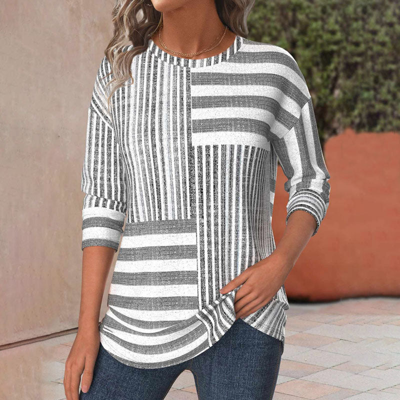 Van Laar | Gestreepte blouse van ademende stof