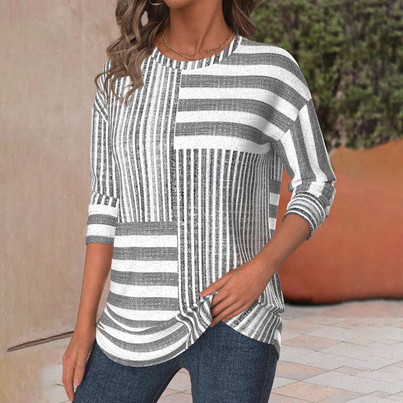 Van Laar | Gestreepte blouse van ademende stof