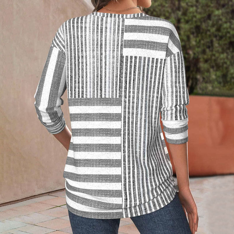 Van Laar | Gestreepte blouse van ademende stof