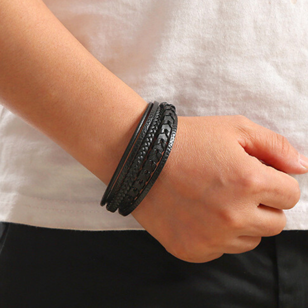 Van Laar - Leren Gevlochten Viking Armband