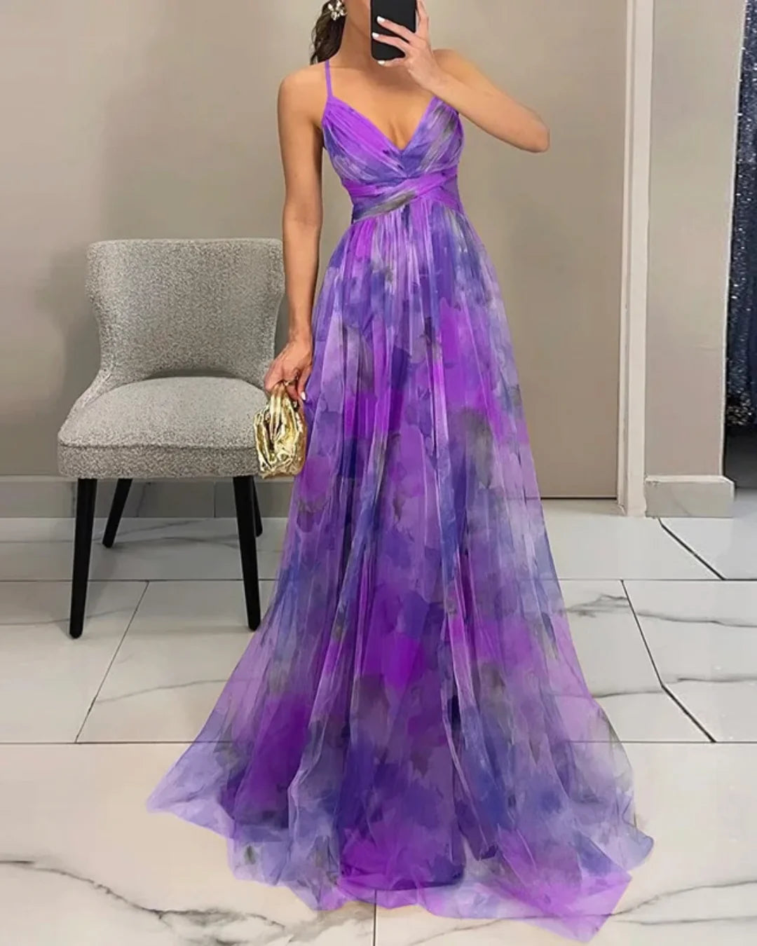 Van Laar – Betoverende Maxi-jurk met Bloemenprint