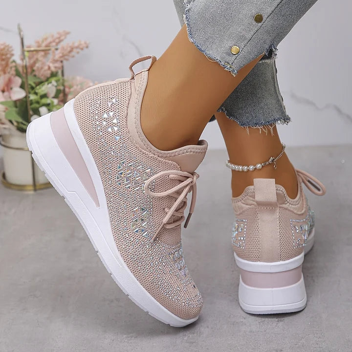 Giselle – Orthopedische sneakers met fonkelende strass-steentjes