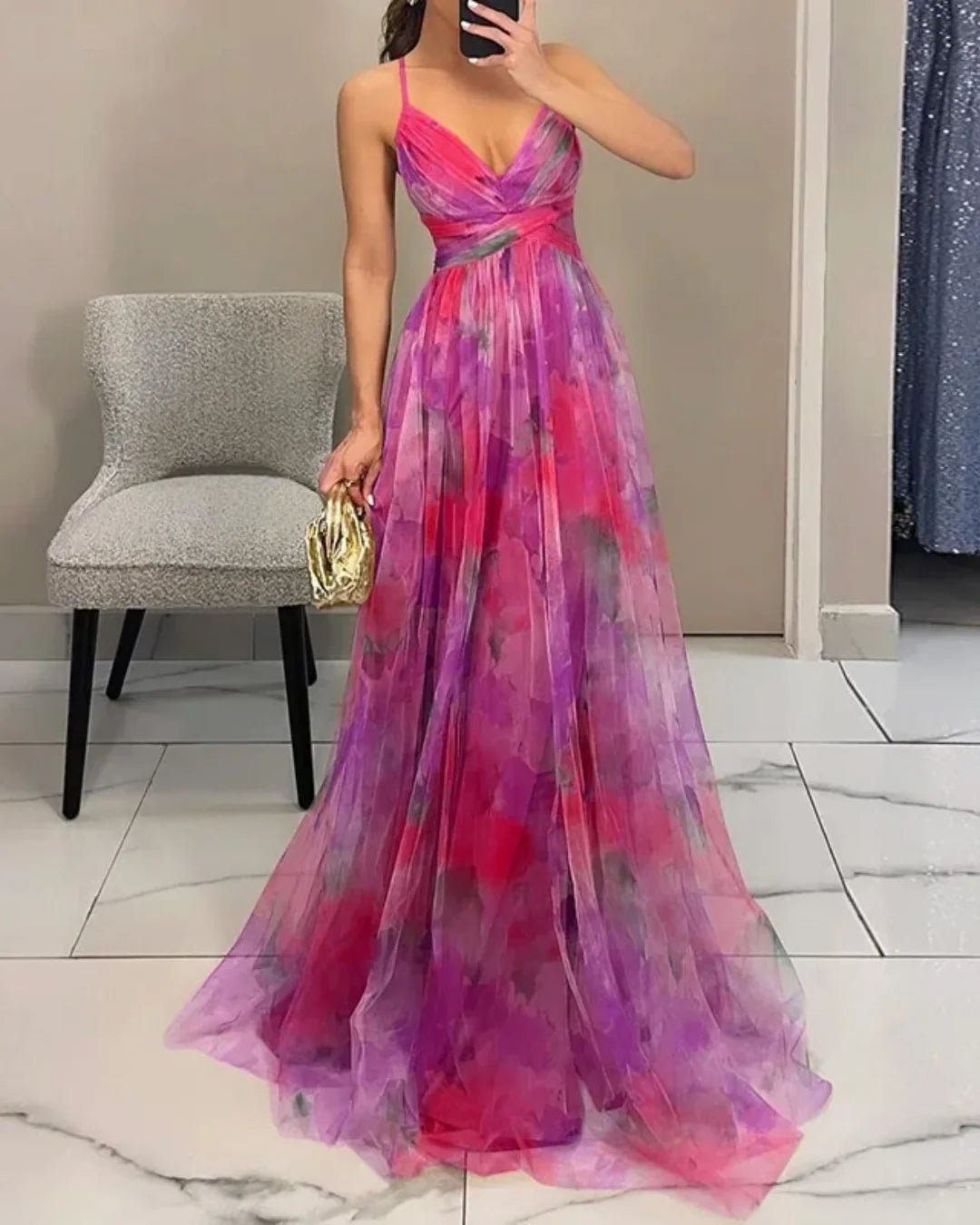Van Laar – Betoverende Maxi-jurk met Bloemenprint