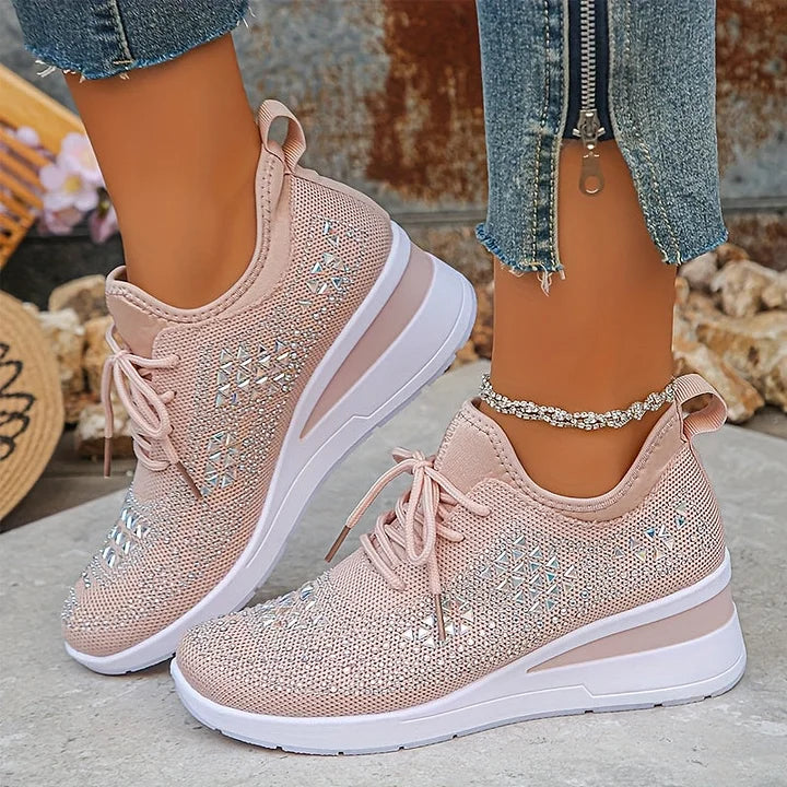 Giselle – Orthopedische sneakers met fonkelende strass-steentjes
