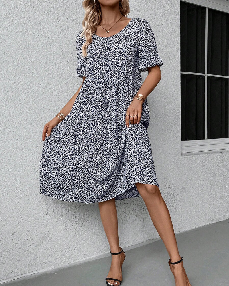 Van Laar™ | Elegante midi-jurk met bloemenprint