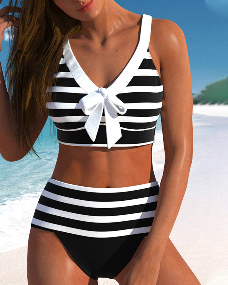 Van Laar® | Gestreepte bikini met hoge taille