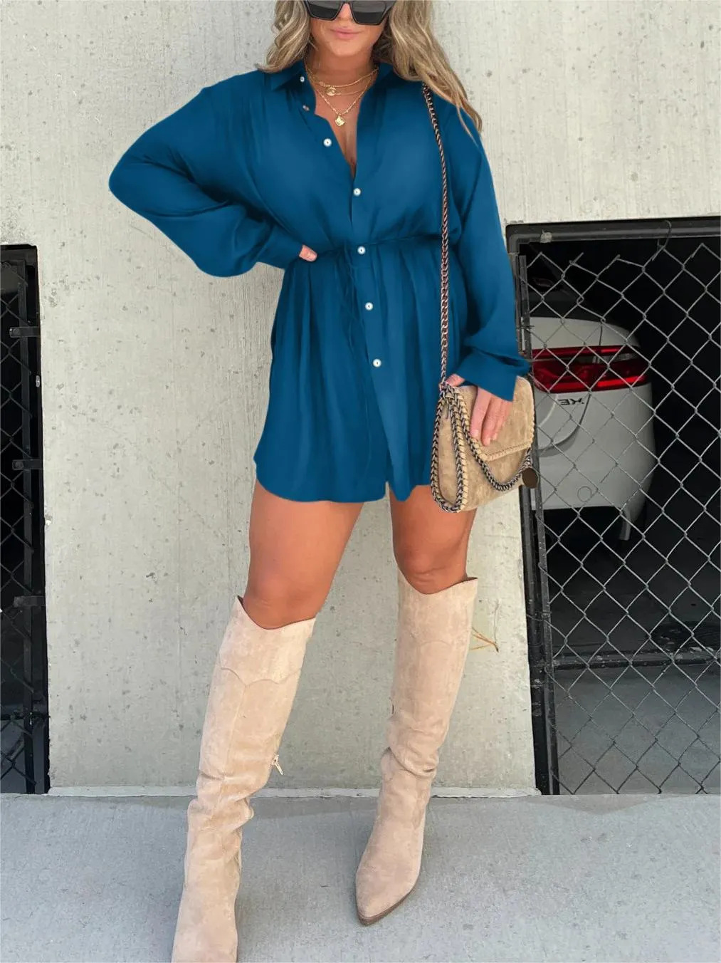 Van Laar® | Trendy Satijnen Romper Jurk