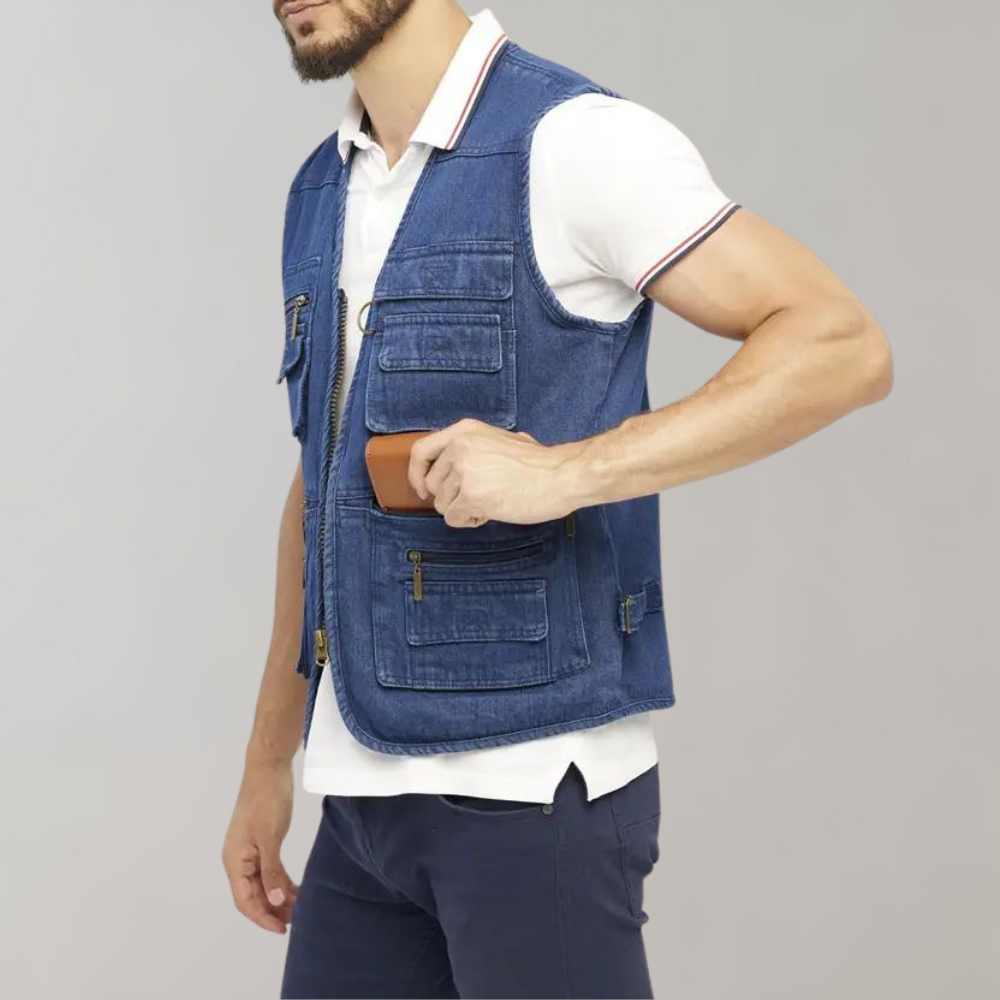 Svend - Herenvest met ritszakken voor de zomer