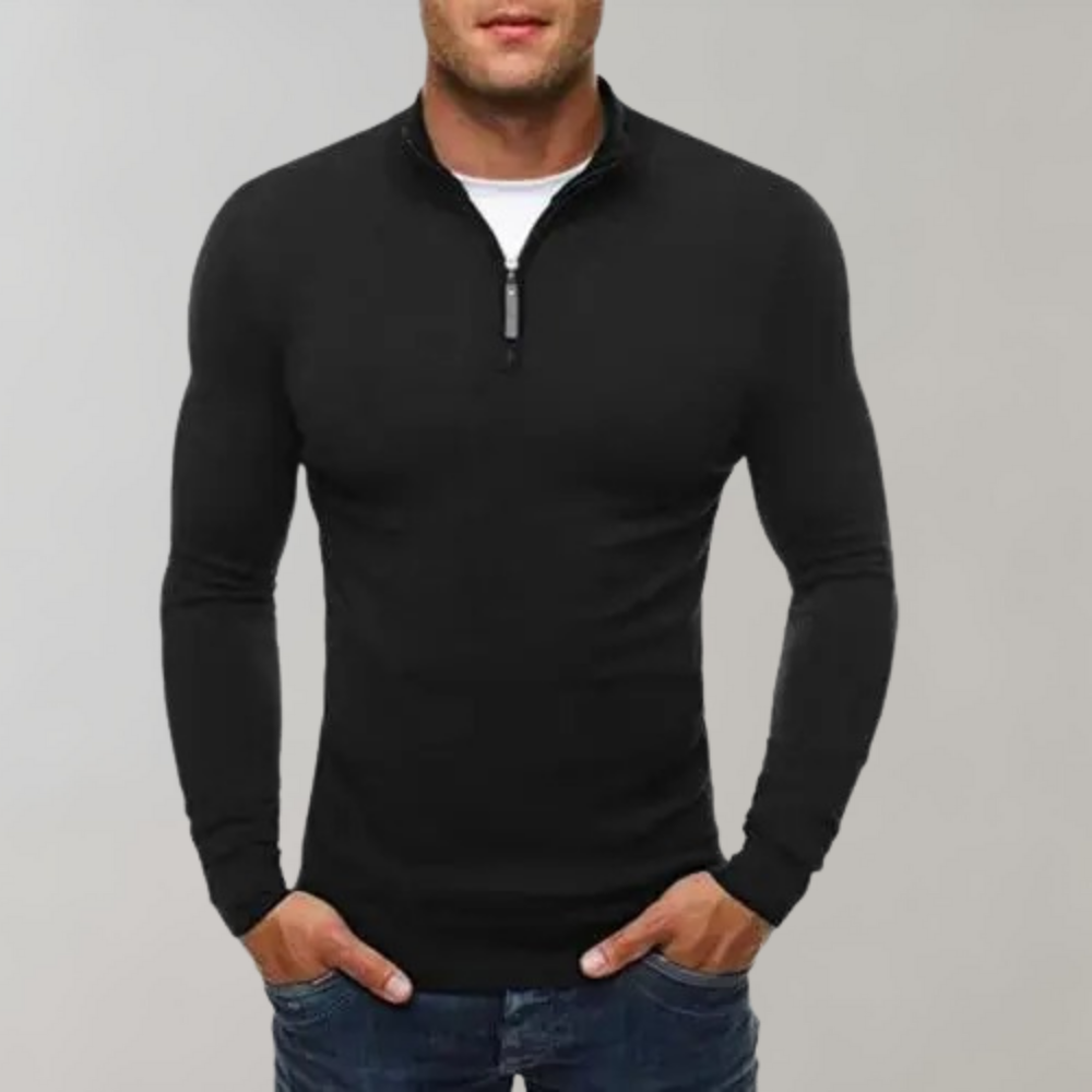 Fredrik - Lichte herensweater met rits voor de zomer
