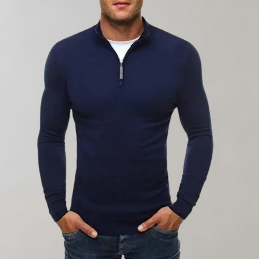 Fredrik - Lichte herensweater met rits voor de zomer