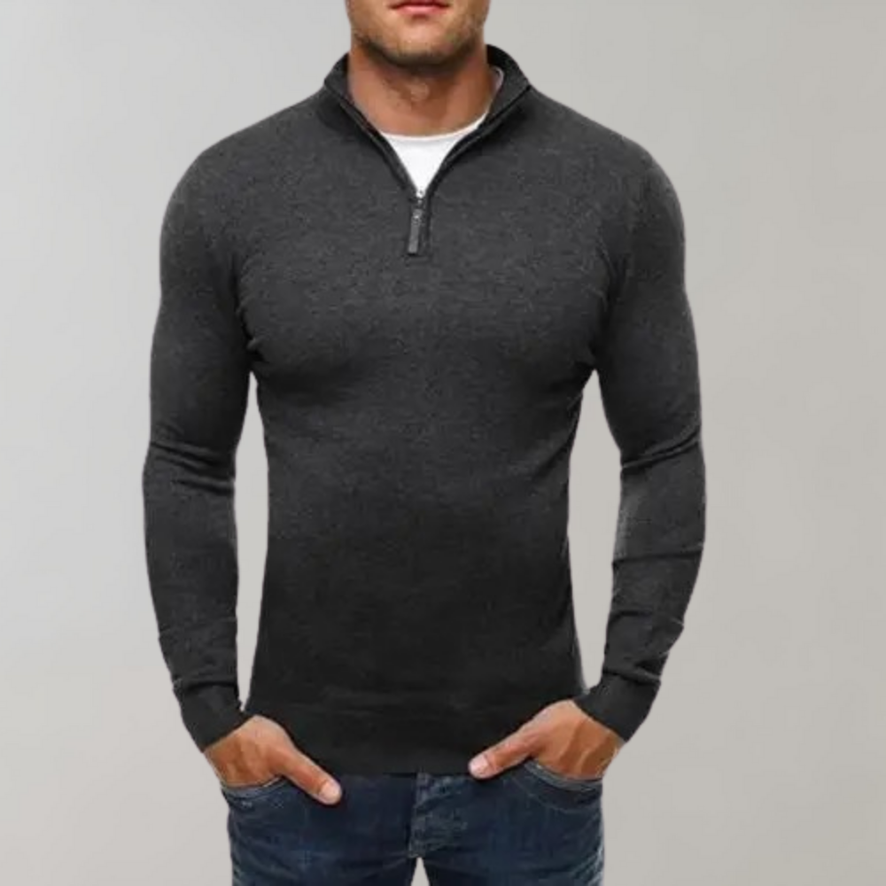 Fredrik - Lichte herensweater met rits voor de zomer