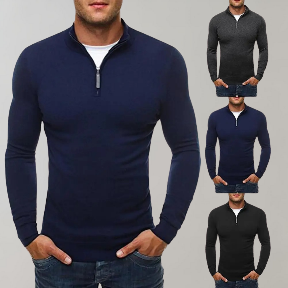 Fredrik - Lichte herensweater met rits voor de zomer