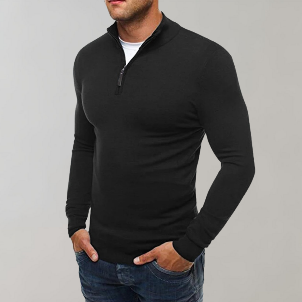 Fredrik - Lichte herensweater met rits voor de zomer