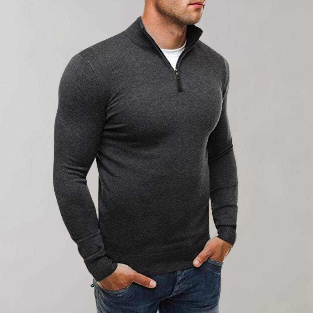 Fredrik - Lichte herensweater met rits voor de zomer