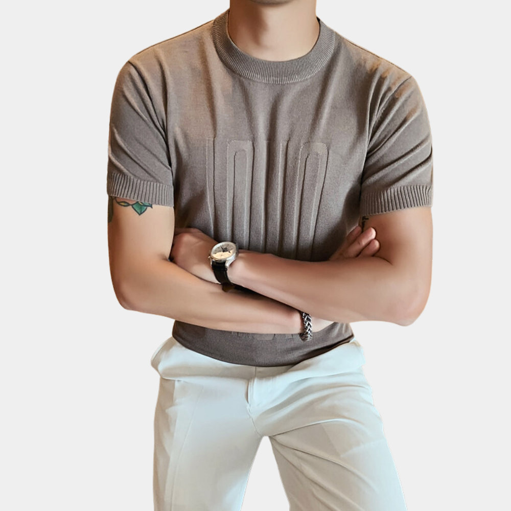 Bruce - Luchtige gebreide herensweater met ronde hals voor de zomer