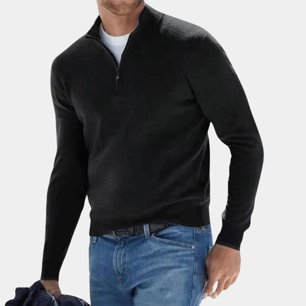 Harvey - Eenvoudige herensweater met halve rits voor de zomer
