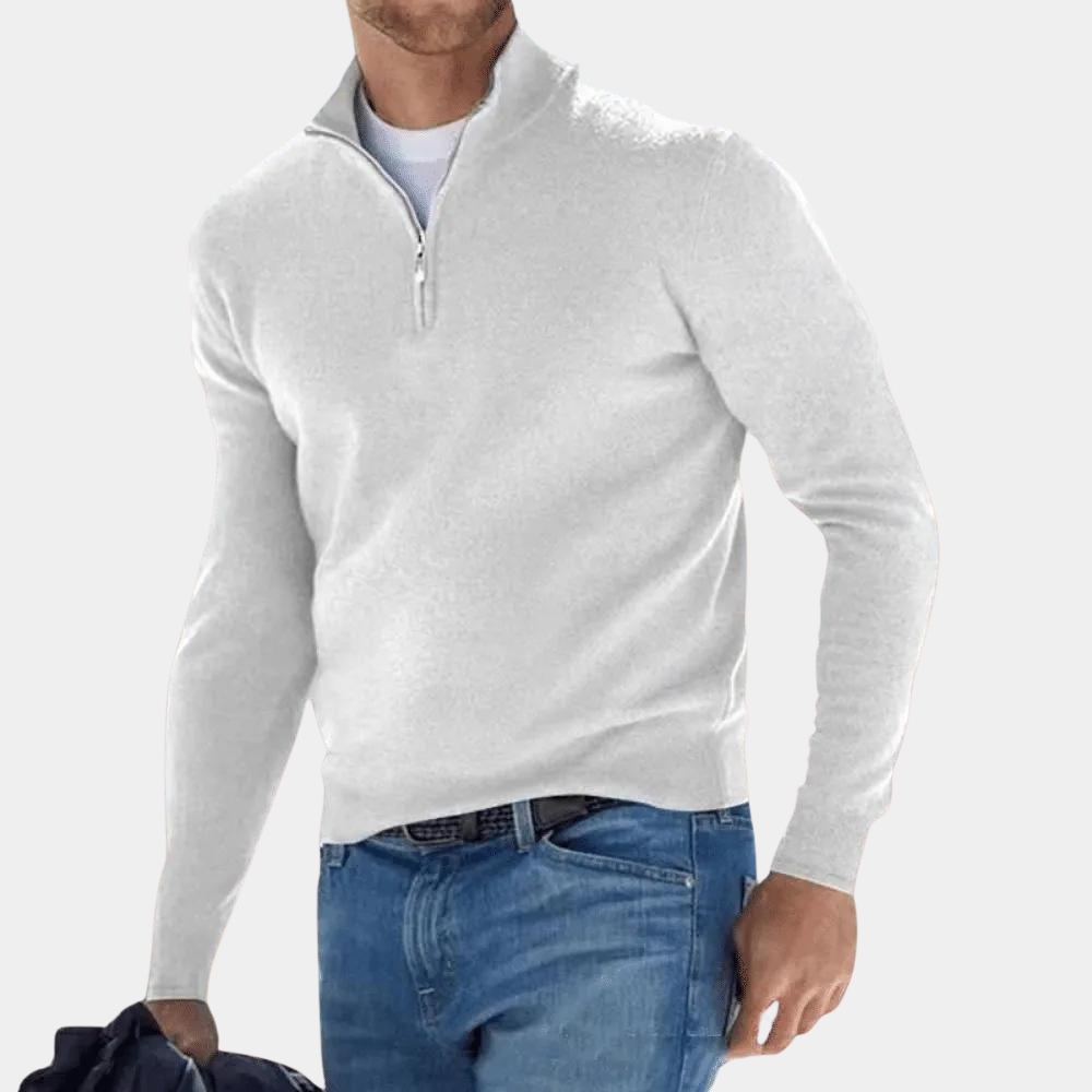 Harvey - Eenvoudige herensweater met halve rits voor de zomer