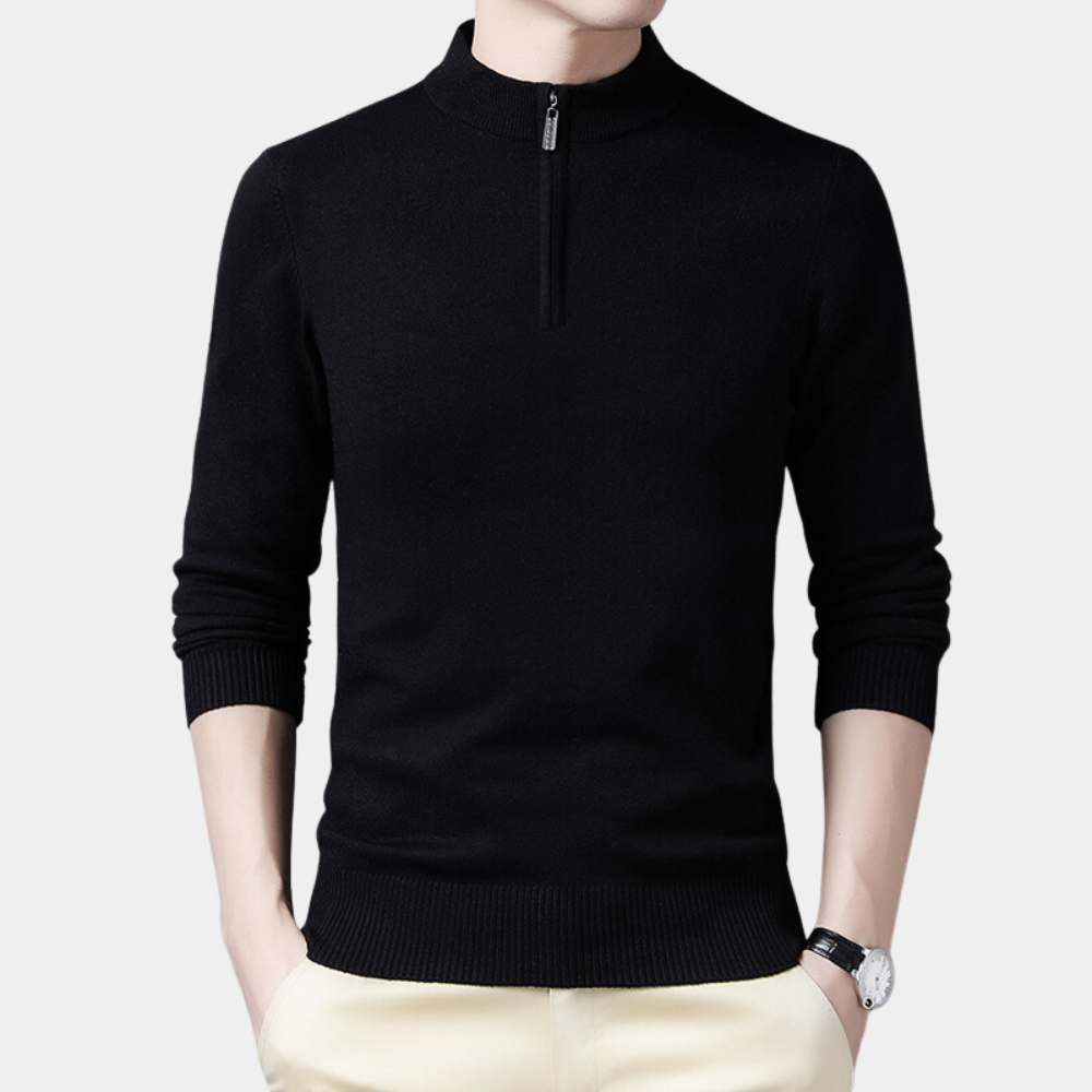 Oskar - Lichte casual herensweater met rits voor de zomer