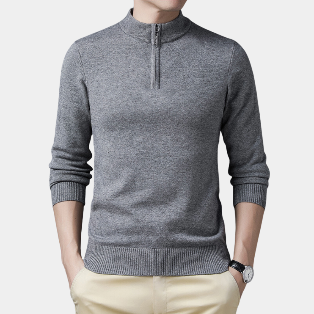 Oskar - Lichte casual herensweater met rits voor de zomer
