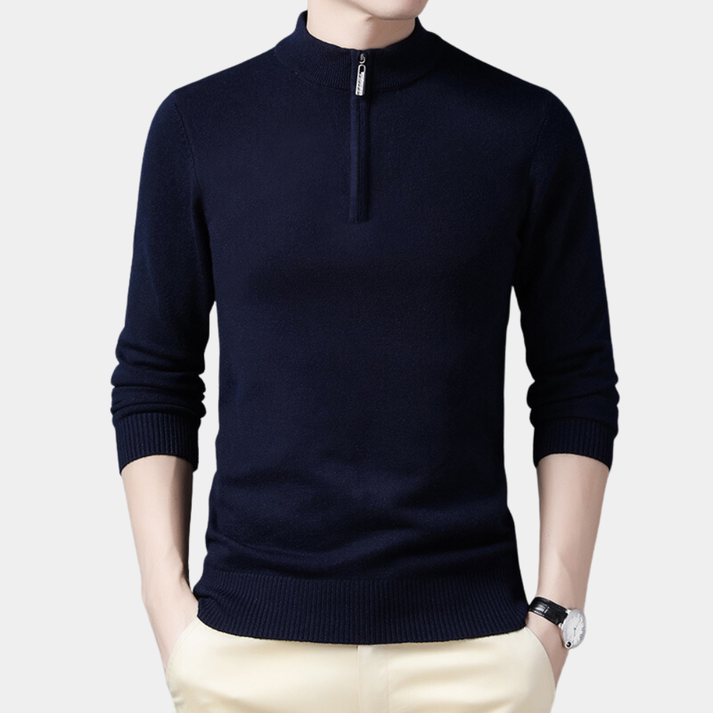 Oskar - Lichte casual herensweater met rits voor de zomer