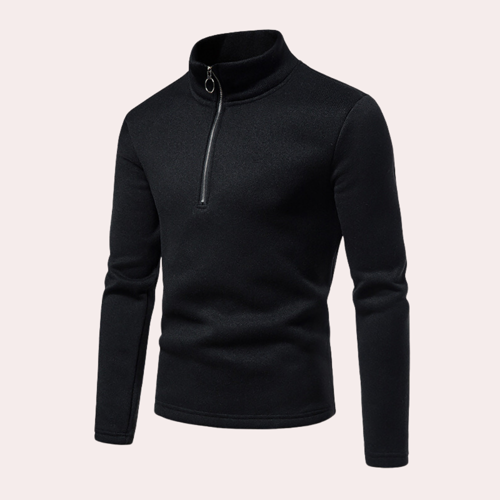 Nils - Lichte zomerse herensweater met ritskraag