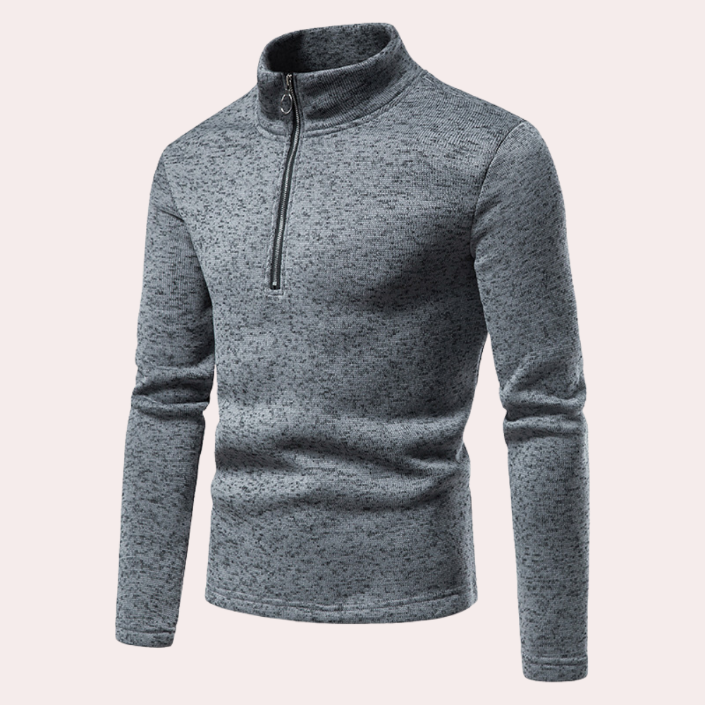 Nils - Lichte zomerse herensweater met ritskraag