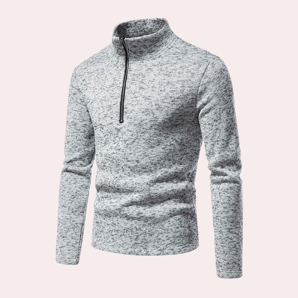 Nils - Lichte zomerse herensweater met ritskraag