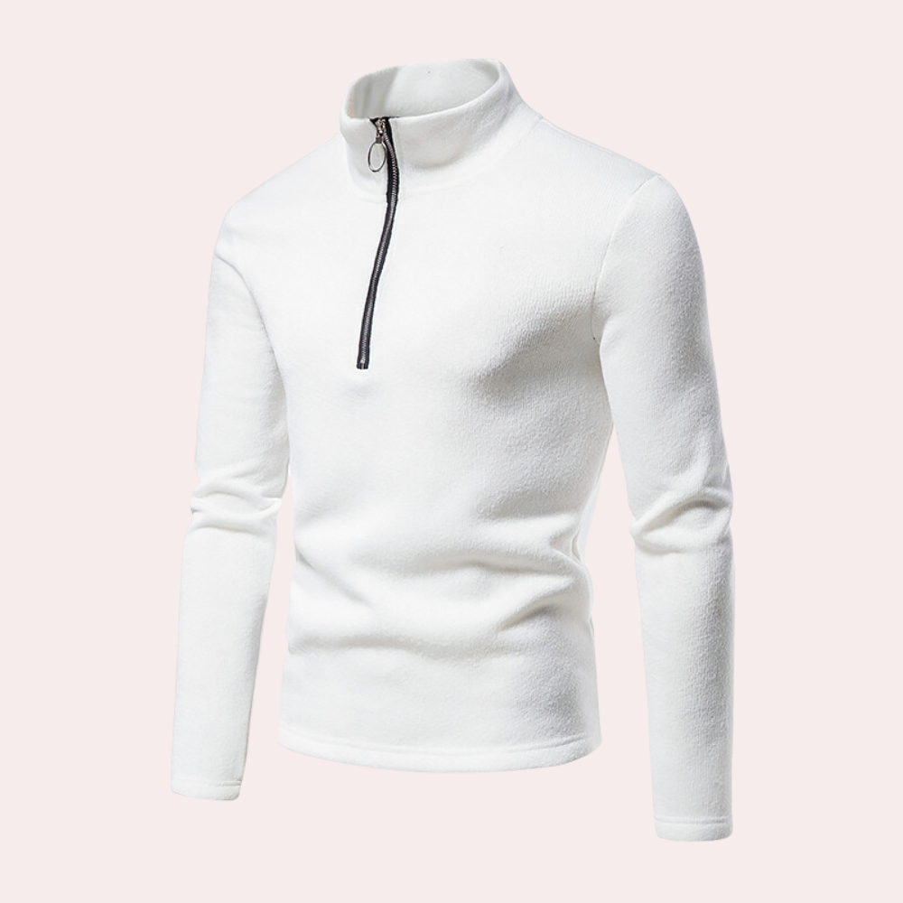 Nils - Lichte zomerse herensweater met ritskraag