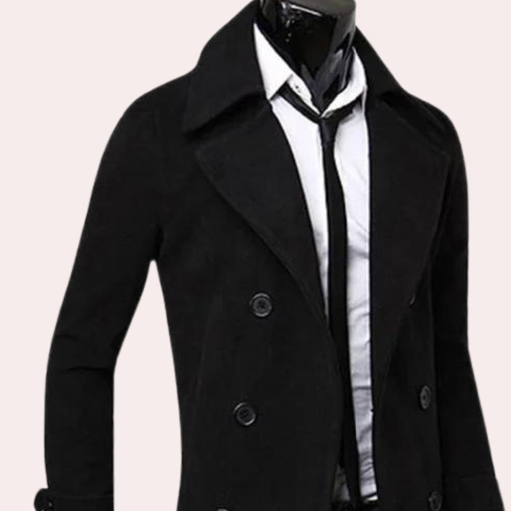 Lichte zomer trenchcoat voor heren met twee rijen knopen