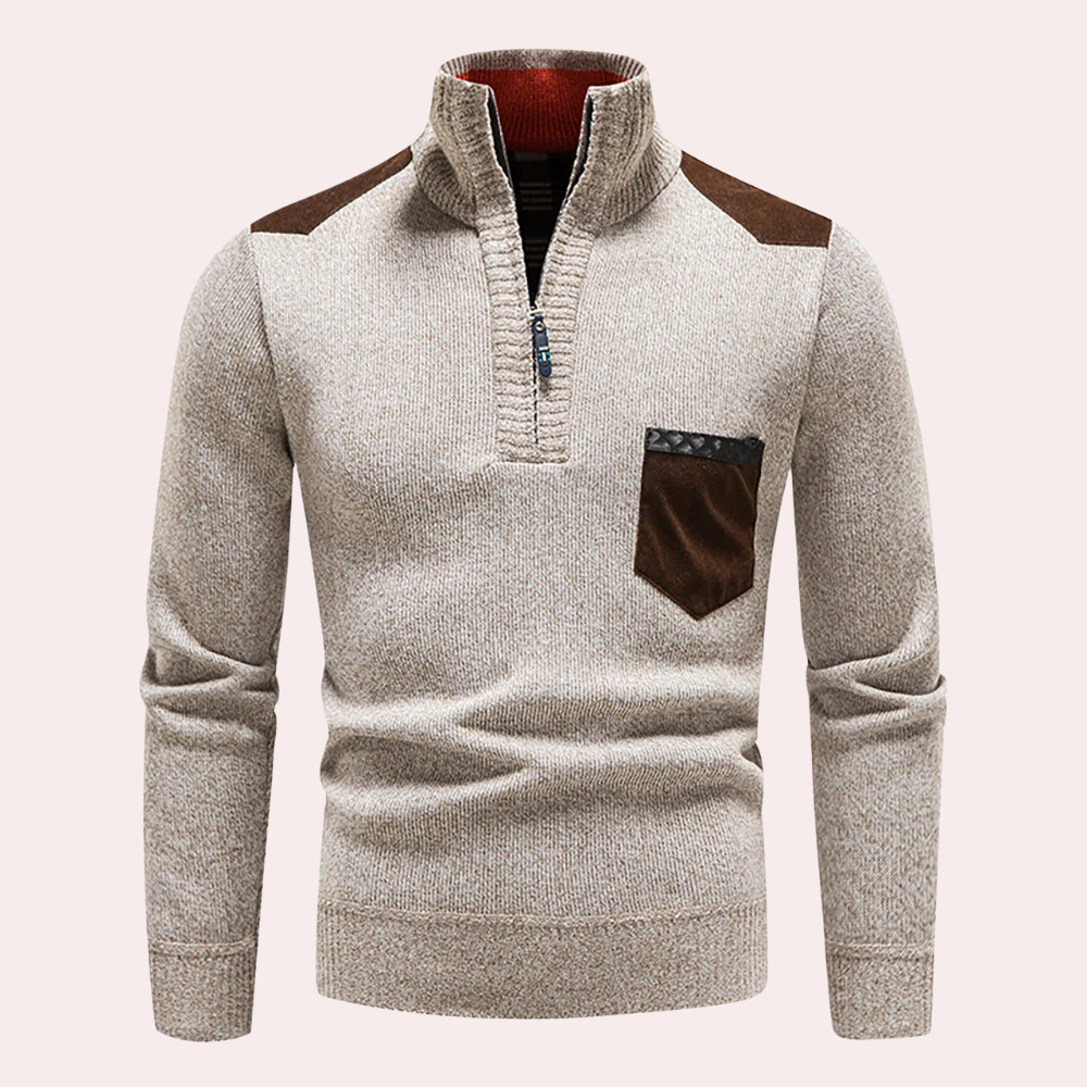 Ignatius - Tijdloze Elegantie Half-Zip Zomerse Trui voor Mannen