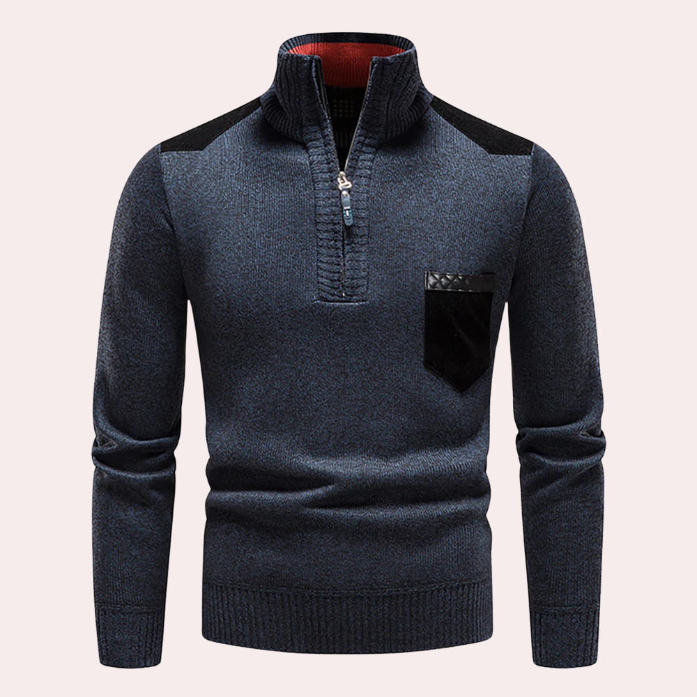 Ignatius - Tijdloze Elegantie Half-Zip Zomerse Trui voor Mannen