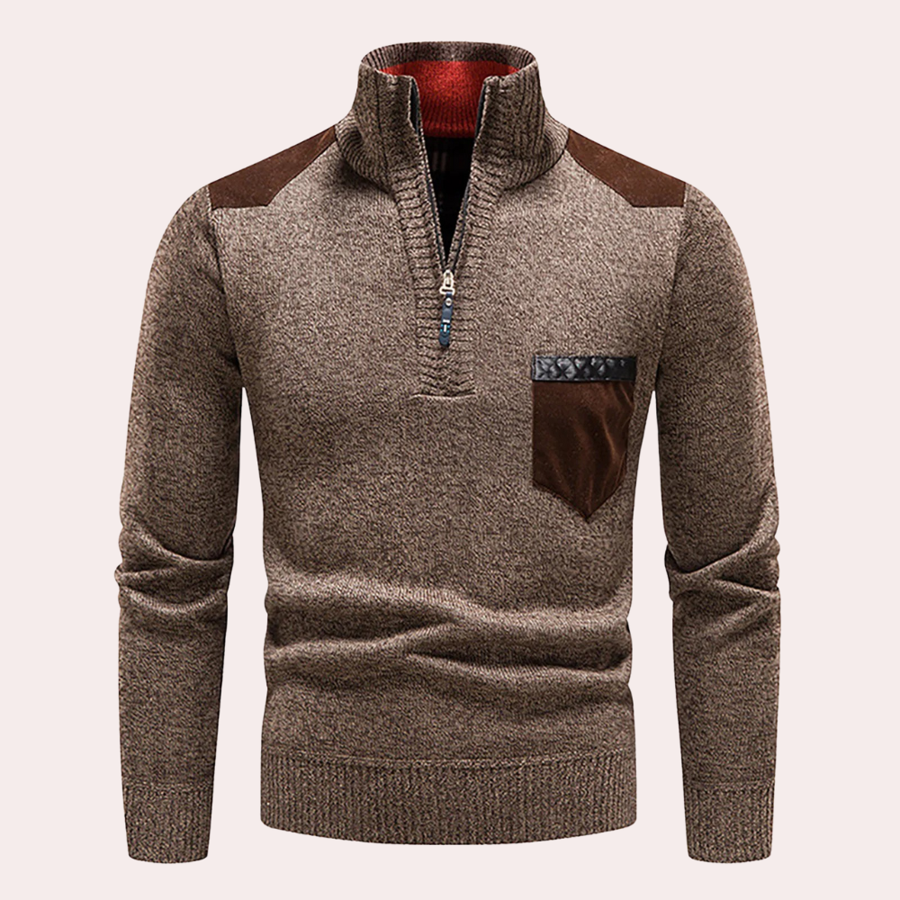 Ignatius - Tijdloze Elegantie Half-Zip Zomerse Trui voor Mannen