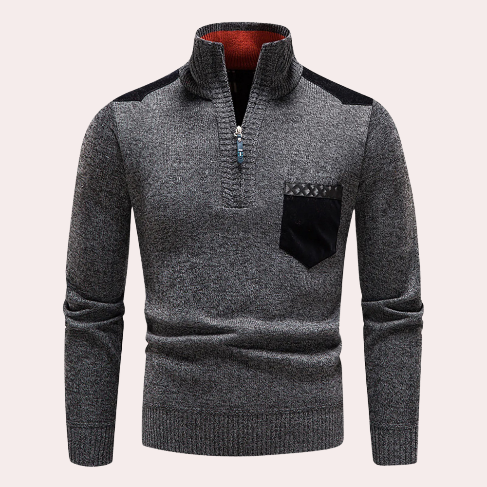 Ignatius - Tijdloze Elegantie Half-Zip Zomerse Trui voor Mannen