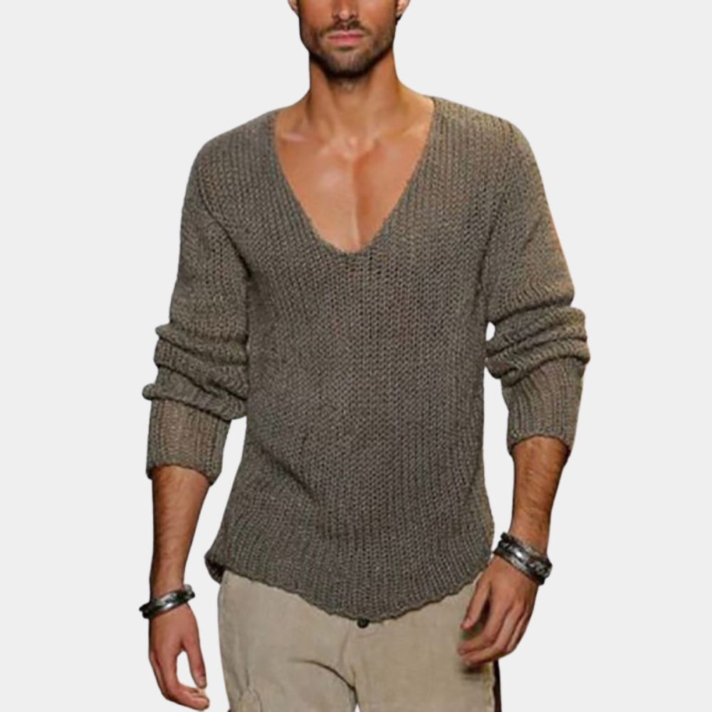 Casual heren trui met v-hals voor de zomer