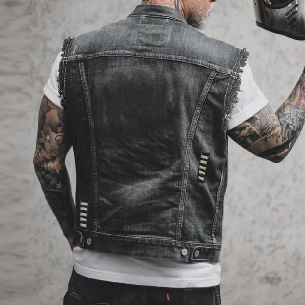 Yevgeny - Retro denim zomer gilet voor heren