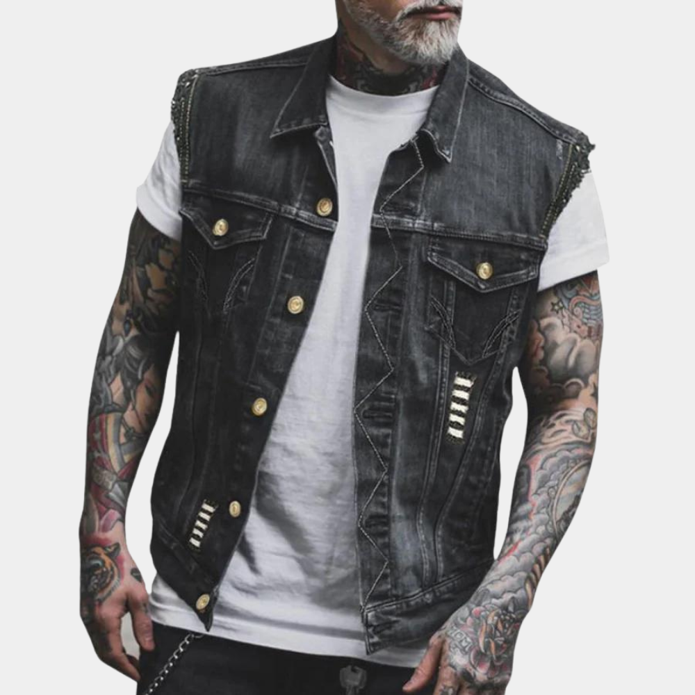 Yevgeny - Retro denim zomer gilet voor heren