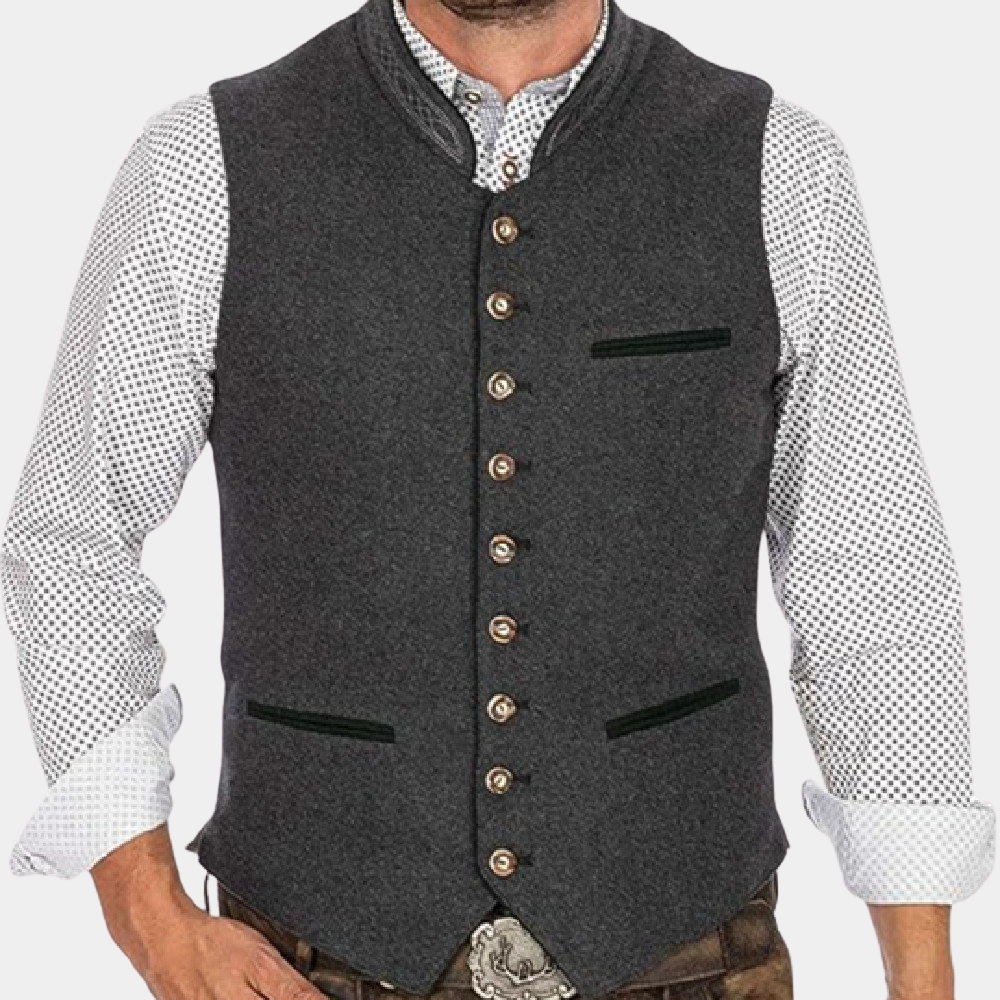 Castel - Traditionele Elegantie Zomers Klassiek Gilet met Knopen