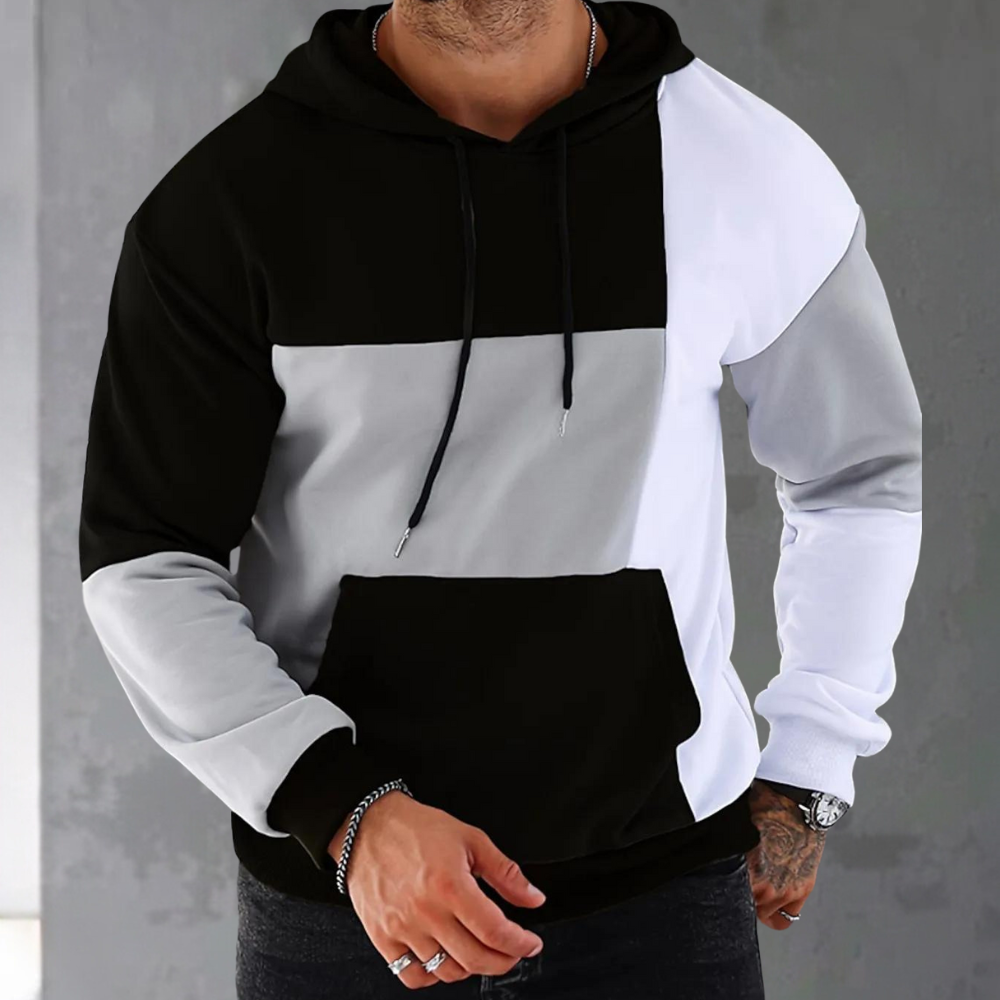 Petar - Sportieve colorblock zomertrui met capuchon voor heren