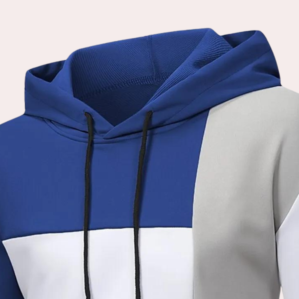 Petar - Sportieve colorblock zomertrui met capuchon voor heren