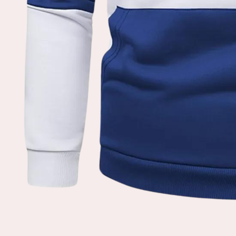 Petar - Sportieve colorblock zomertrui met capuchon voor heren