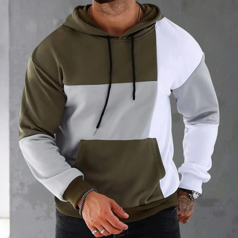 Petar - Sportieve colorblock zomertrui met capuchon voor heren