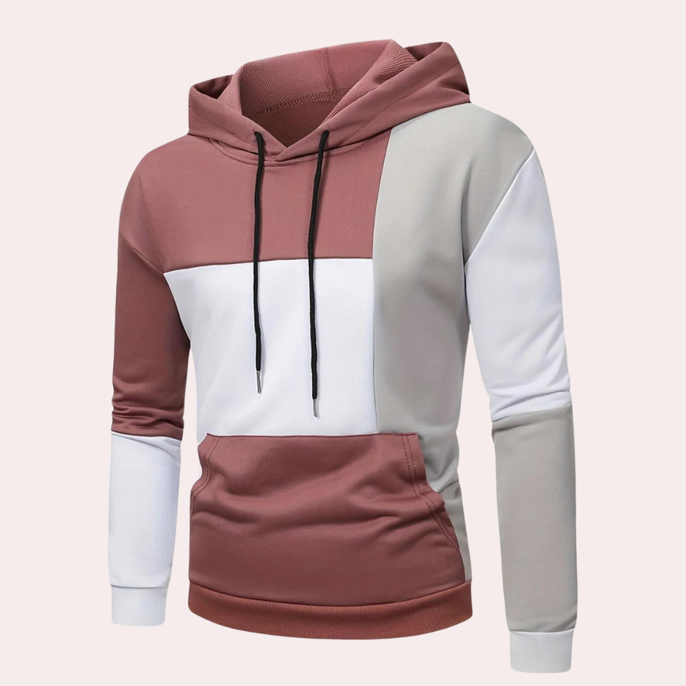 Petar - Sportieve colorblock zomertrui met capuchon voor heren