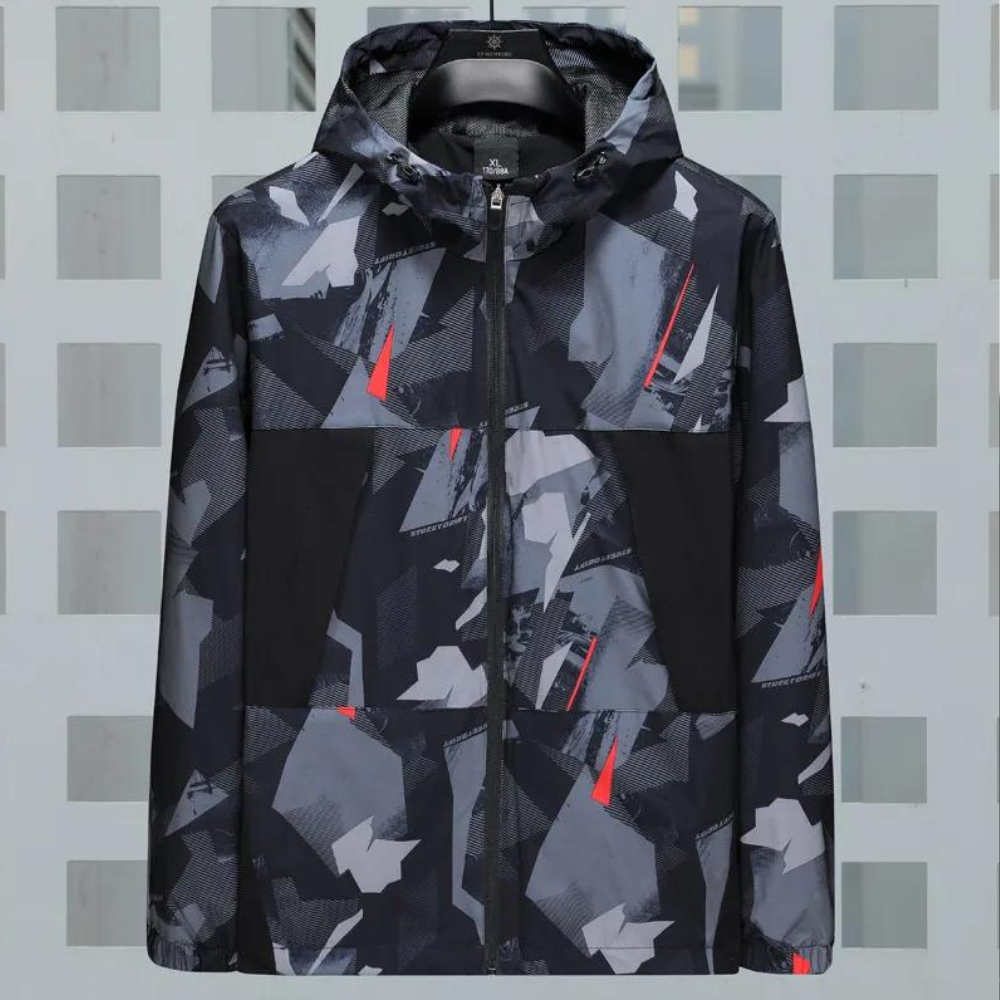 Konstantin - Herenjas met moderne camouflage en capuchon voor de zomer